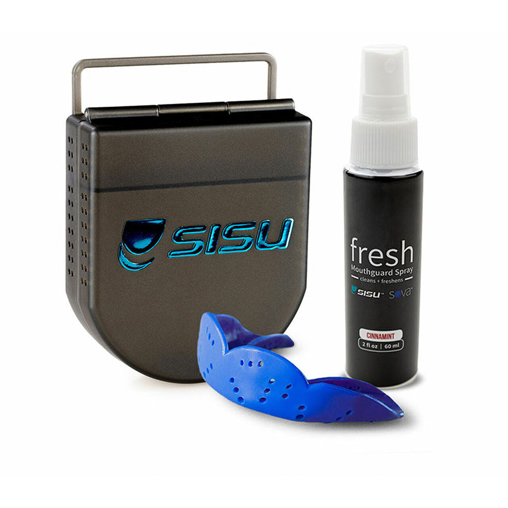 SISU Aero 1.6mm Mouthguard Bundle with case and cleaning spray in the colour Royal Blue