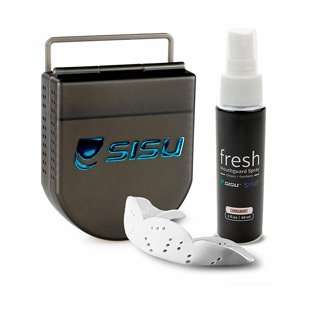 SISU Aero 1.6mm Mouthguard Bundle with case and cleaning spray in the colour Snow White